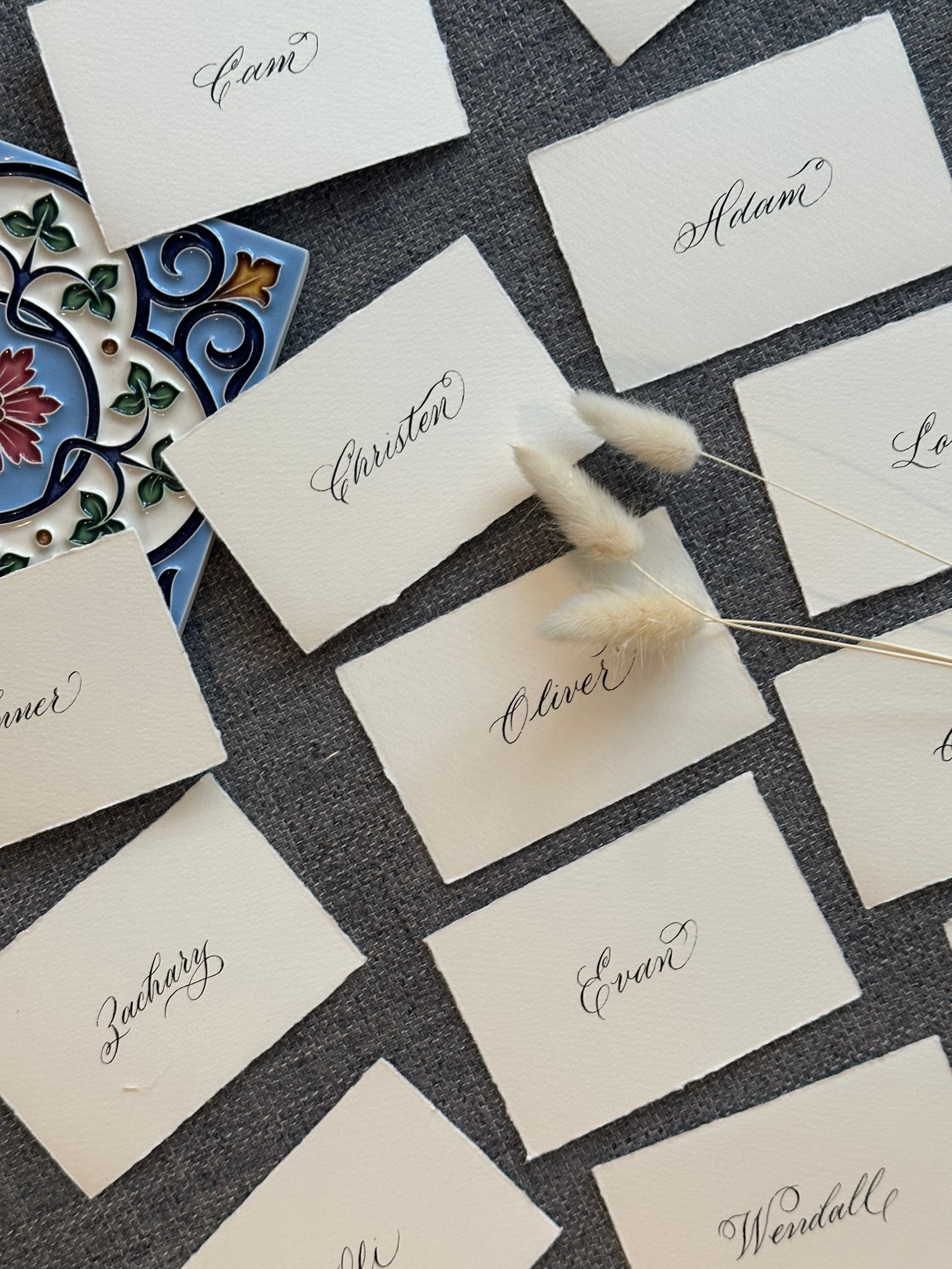 Hand Calligraphy Place Cards in Cotton Paper (Set of 10)