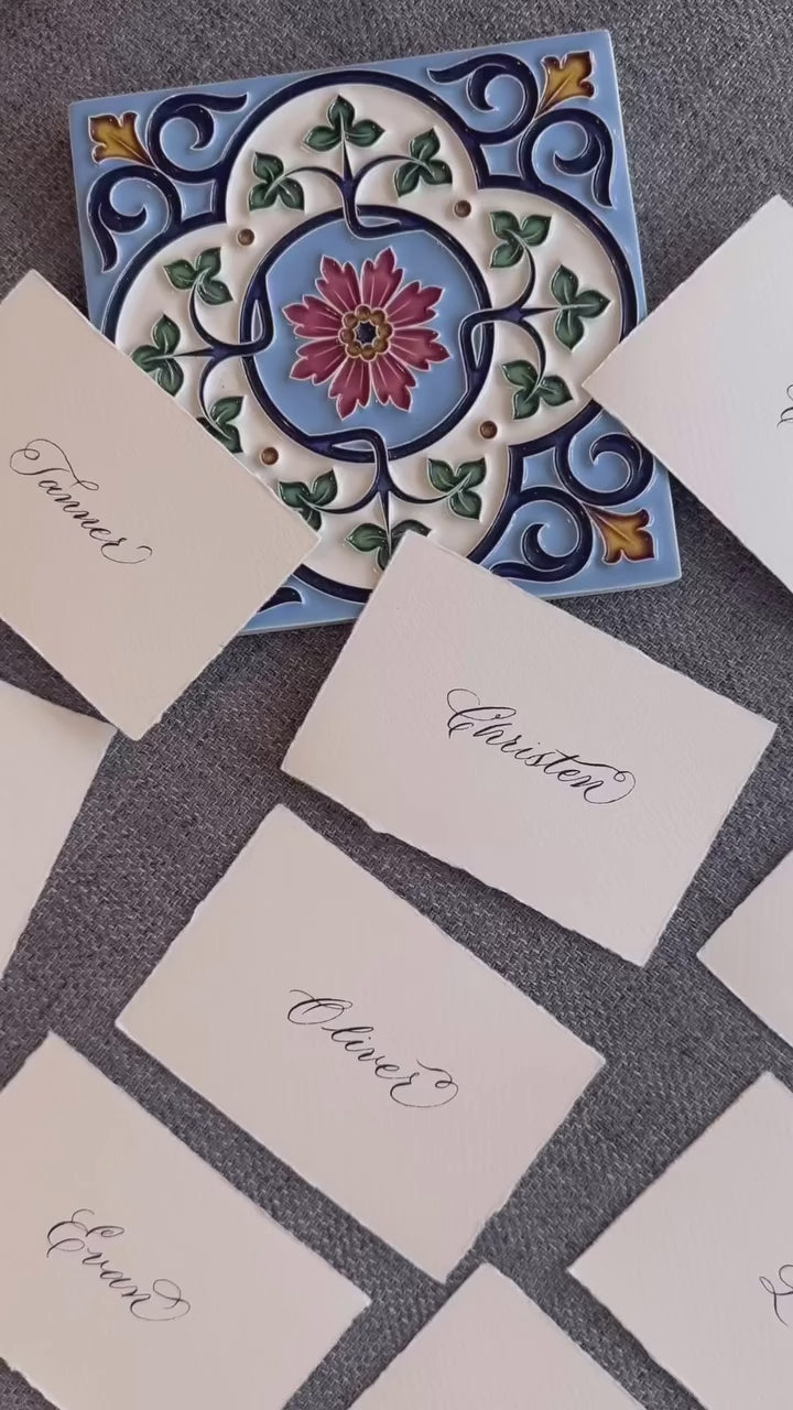 Hand Calligraphy Place Cards in Cotton Paper (Set of 10)